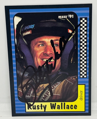 #ad #ad Rusty Wallace 1991 MAXX #2 VINTAGE autographed NASCAR Driver Signed card Auto $9.99