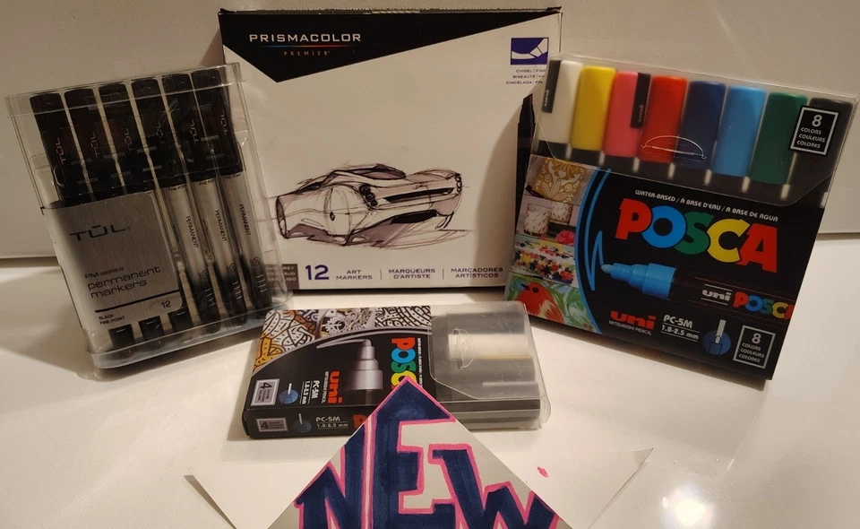 Lote Arte 🎨 Juego de 12 Marcadores PRISMACOLOR, 12 POSCA y 12 TUL Permanentes 36 Total Foto 4 de 4
