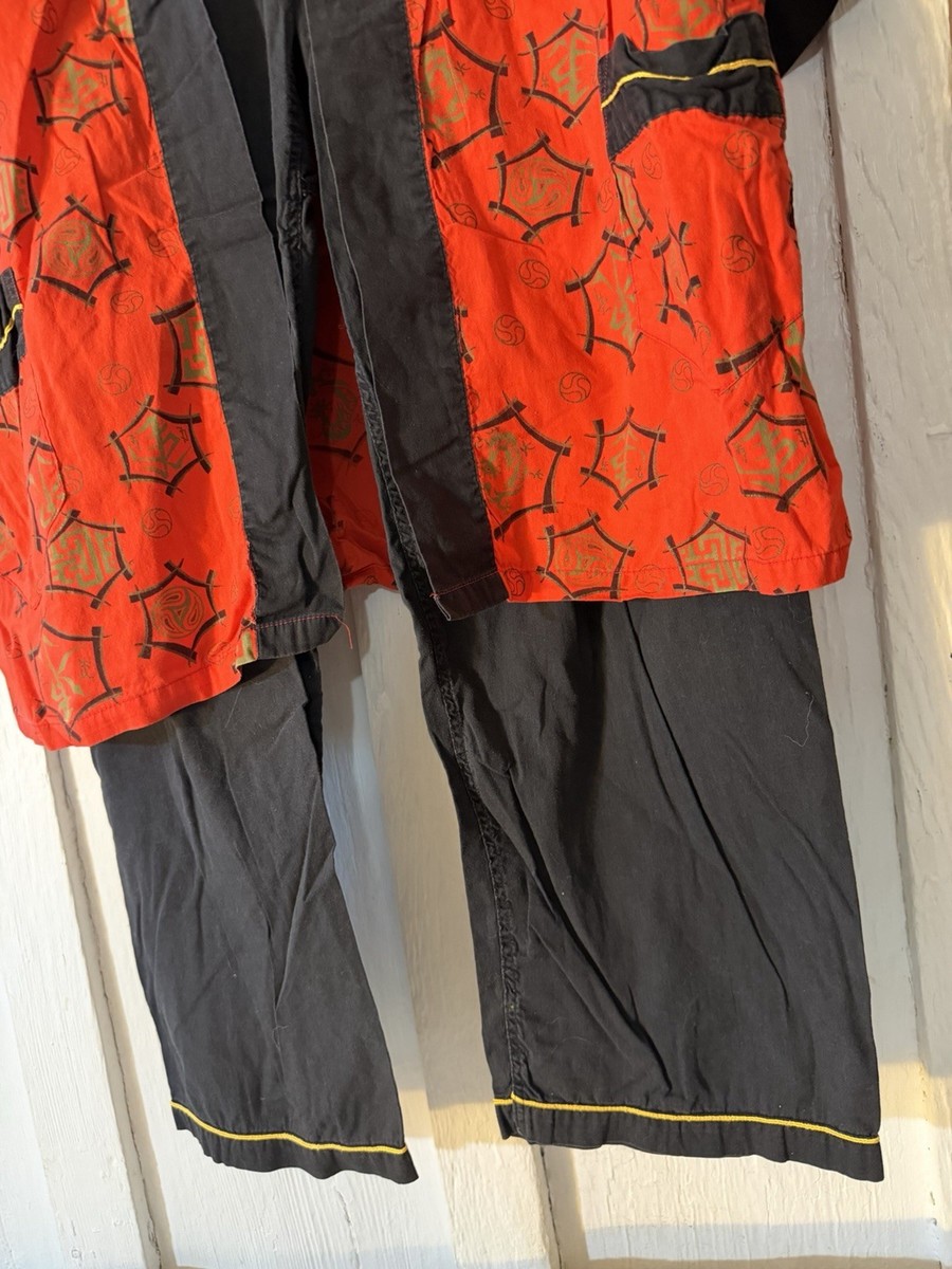 VTG Pleetway Sanforized 100% Cotton Kimo Jama Pajama Set Red/Black View 5