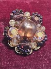 Alice Caviness Signed Purple Glass Bead Flower Cluster Clip-On Earrings — photo 4