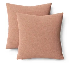 Room Essentials 2 Pack Heathered Rust Blush Accent Pillow Zippered Covers