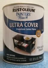 Rust-Oleum Enamel Paint, SEMI-GLOSS BLACK, 1 qt.  (1974502) FS