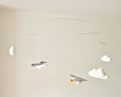 Raumschmuck Babymobile Mobile Möwe Wolke gehäkelt Handarbeit - Bild 4 von 5