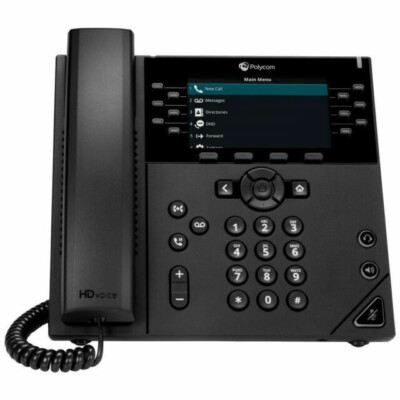 Polycom 2200-48840-025 VVX 450 Corded Telephone - Black- Case of 10 sealed NEW 