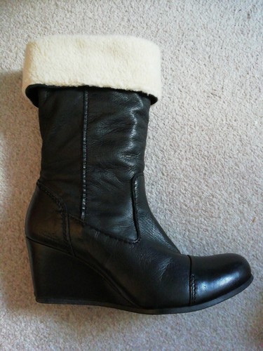 Bench With Lining Lambswool Genuine Boot Faux Black Leather wTxBCnqT
