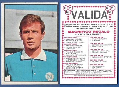 NAPOLI PANZANATO figurina CALCIATORI PANINI 1967//68 REC