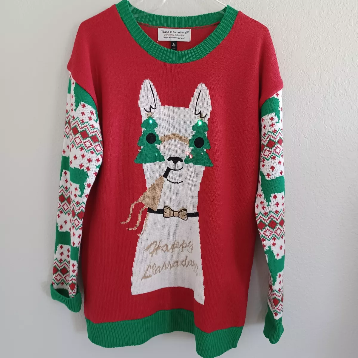 Light up top llama christmas sweater