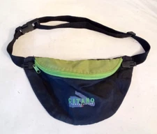 Vintage Gitano Performance Fanny Pack Black & Green Nylon Snap Belt Bag