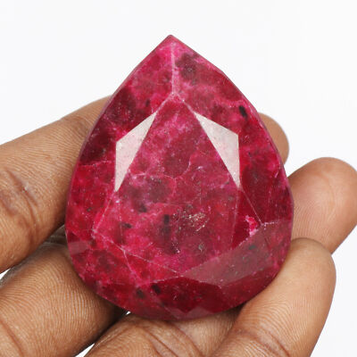 322.05 Ct Natural Red Ruby Pear Cut Earth Mined Certified Loose Gemstones