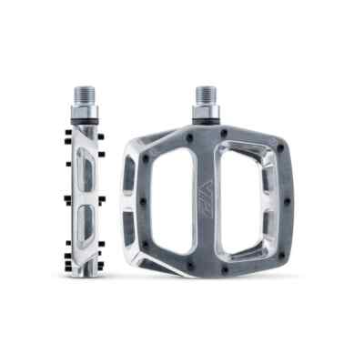 DMR V12 Flat Fahrrad 9/16'' Pedale für MTB BMX Downhill Trails in silber im Karton