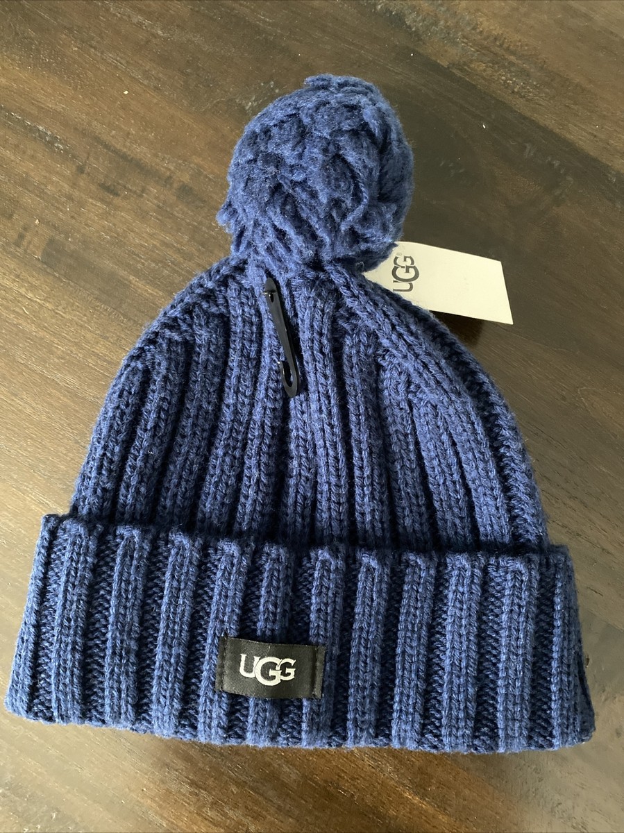 UGG Dark Blue women Pom-Pom Beanie Ugg Pom Pom Hat Navy NWT | eBay main image 4