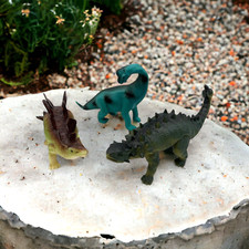 Greenbrier International Rubber Dinosaur Toys Lot of 3 Stegosaurus Brachiosaurus