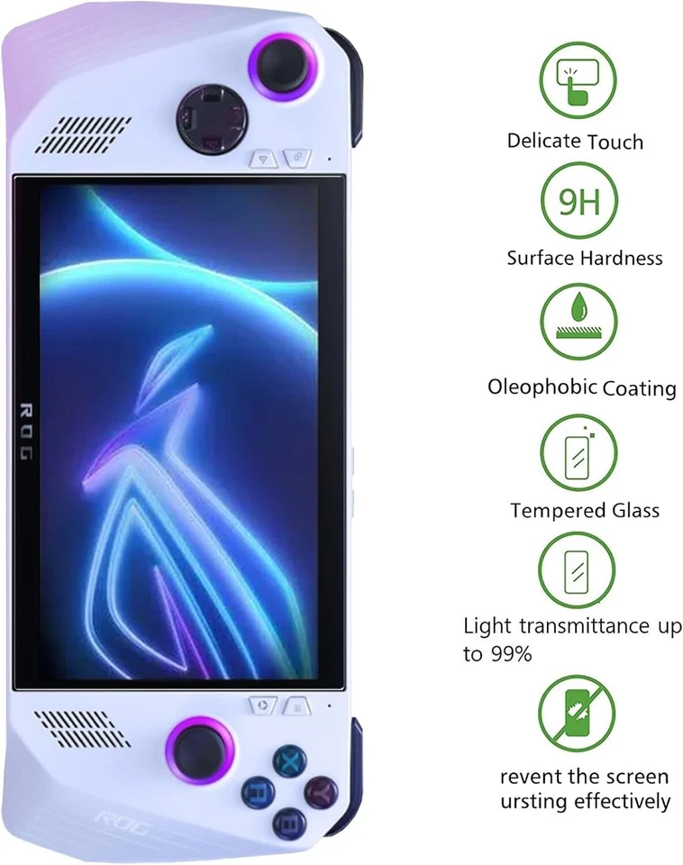 2X Screen Saver for ASUS ROG Ally X 2024/ ROG Ally 2023 Tempered Glass Protector - Image 3 of 4