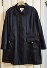 Talbots Woman Black All Season Rain Coat Size 22W Pockets Hidden Button Placket