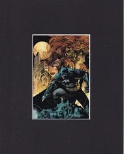8X10" Matted Art Print DC Comic Book Batman: Batman, Catwoman, Crime Fighting