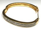 S.A.L. SWAROVSKI AMERICA LIMITED Rhinestone Gold Tone Cuff Bracelet — photo 3