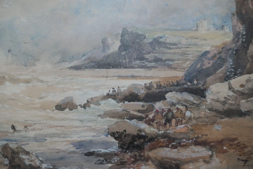 Robert Ernest Roe (fl. 1860-1900) Acuarela. Barco en apuros en la costa - Imagen 4 de 6