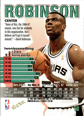 1997-98 Z-Force #50 David Robinson San Antonio Spurs HOF