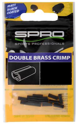 Spro Matt Black W-BRASS CRIMP # 0.8×1.7×8mm Double Klemmhülsen 17 Quetschhülsen