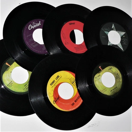 THE BEATLES ~ 6 x 7" 45 Lot ~ LENNON / RINGO / MARY HOPKIN / WINGS ~ Penny Lane