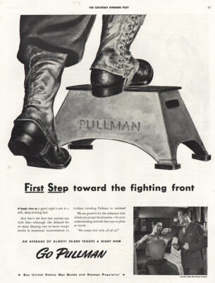 1943 Pullman: First Step Towards Fighting Front LRG Vintage Print Ad