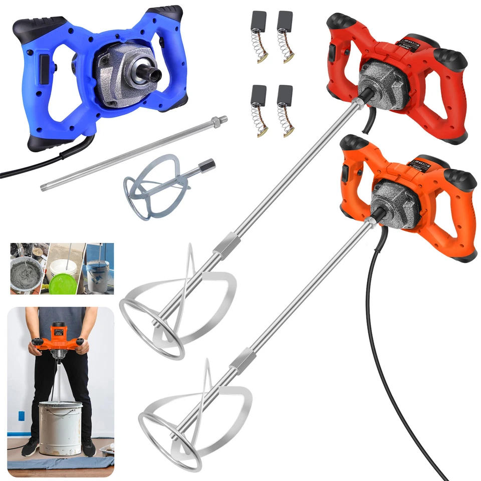 DAYPLUS 3800W Electric Plaster Paddle Mixer Mortar Paint Cement Stirrer Whisk Removable