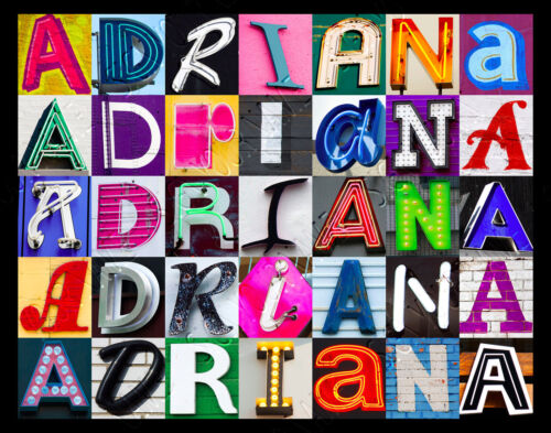 ADRIANA Name Poster featuring photos of actual sign letters - Afbeelding 1 van 1