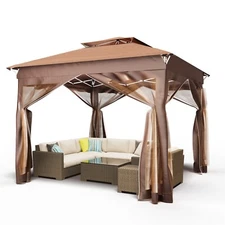 11x11ft Pop Up Gazebo Instant Tent w/Mosquito Netting Outdoor Canopy Shelter