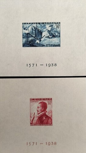 Edifil HB 862/863 sin dentar Hojitas nuevas España 1938 Batalla de Lepanto