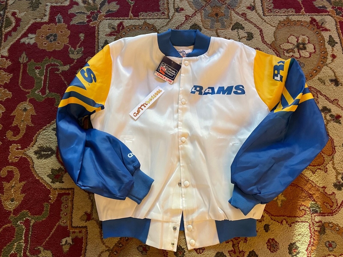 CHALK LINE STARTER FANIMATION LOS ANGELES RAMS Jacket Blue NEW L