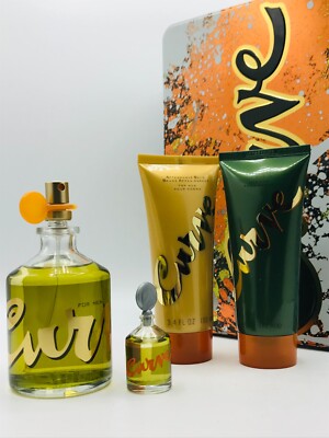 Curve Men 4pc Set Cologne Spray 4.2 oz After Shave Balm Shower Gel 3.4 Mini New