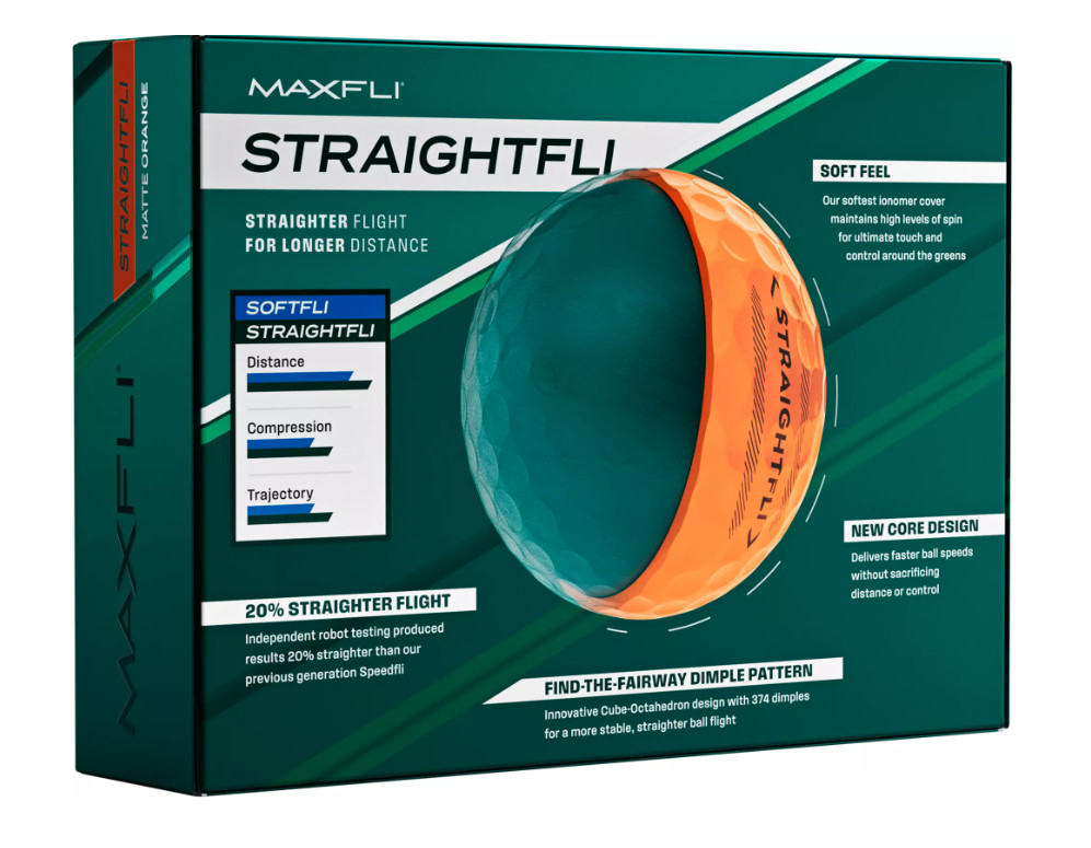 Maxfli StraightFli Golf Balls BULK 36 Pack - Matte Orange