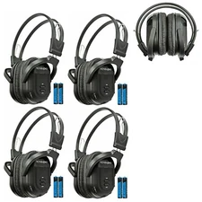 4 New Fold In Wireless IR Rear TV DVD Headphones Headset For Ford Vehicles 601b 
