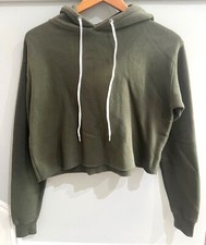 Wild Fable Women's Size XS Olive Green Cropped Hoodie Sweatshirt EUC