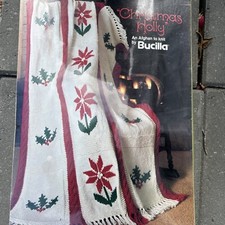 Vintage Bucilla "Poinsettia" Afghan Kit to Crochet Yarn Included 7948
