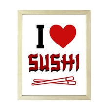 Designs ByLITA I Love Sushi, Framed Print Inspirational Wall Art