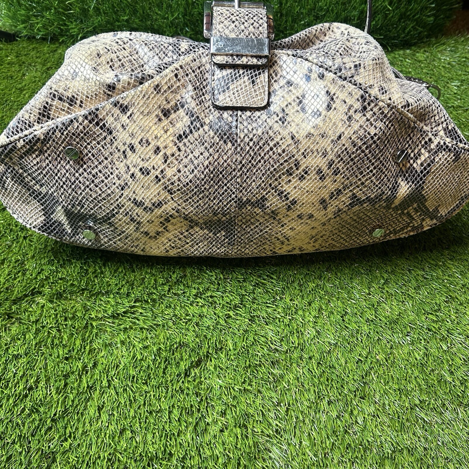 Michael Kors MK Leather Python Snakeskin Hobo Pur… - image 3