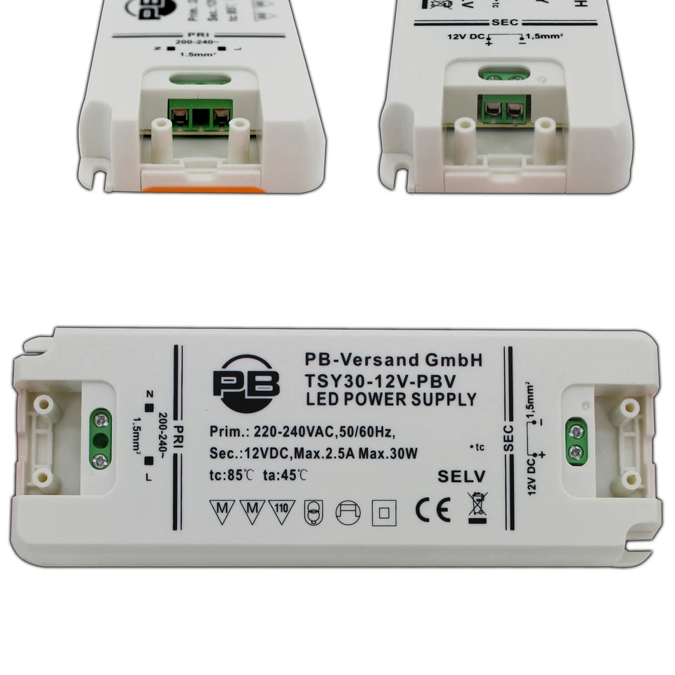 LED Trafo 12V DC 1 - 30 Watt flach SLIM Transformator Driver Netzteil kompakt - Bild 2 von 4