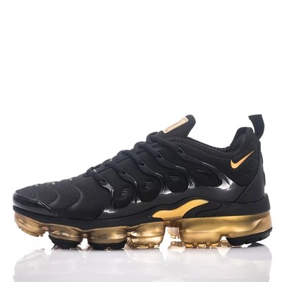 nike air max vapormax plue black gold hook sports shoes for men