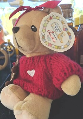 Vintage ENESCO Cherished Teddies Plush Cookie Stuffed Bear Red Sweater