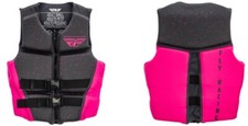 FLY "NEOPRENE FLOTATION VEST" FRONT ZIP PWC USCGA TYPE III WOMEN'S PINK LARGE