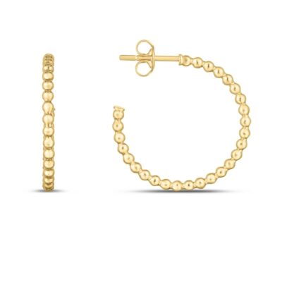 Floreo Creolen 14 Karat Gelbgold 23,4 mm poliert Perlen C