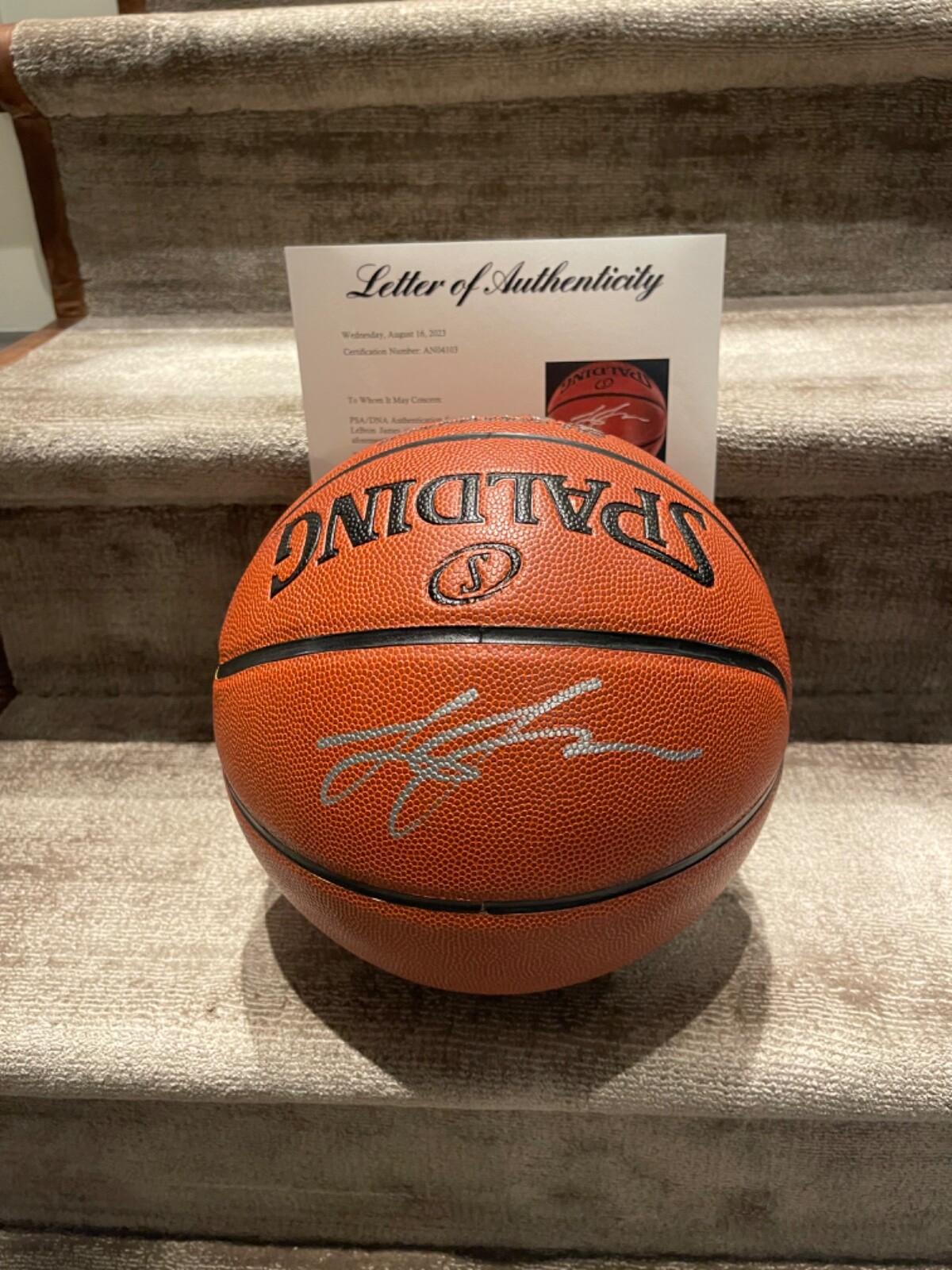 LeBron James Autographed Signed Cleveland Cavaliers Basketball PSA/DNA Letter Cavs Heat Ball Full Size 