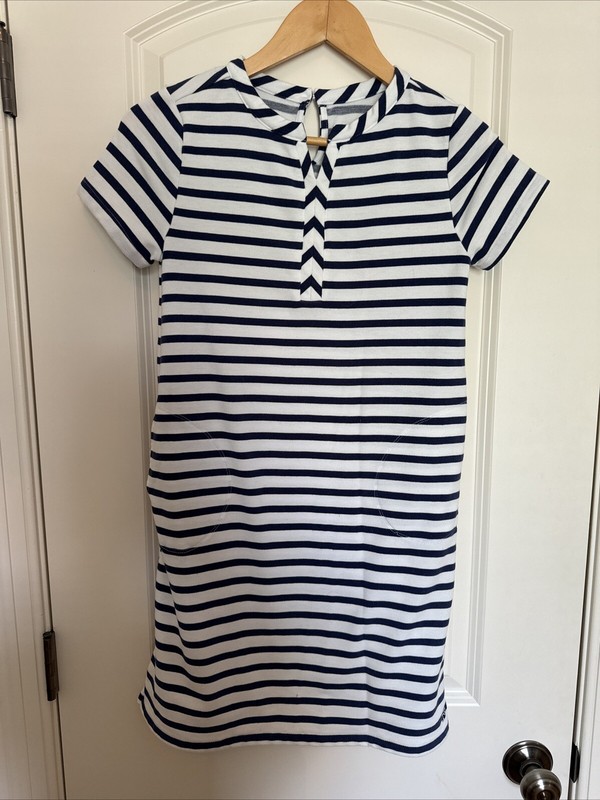 Vineyard Vines Girl’s Size Large Striped White And Blue Dress