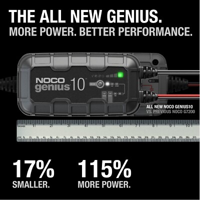 NOCO GENIUS10 6V/12V 10A Smart Battery Charger, Trickle Charger