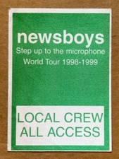 Newsboys - World Tour 1998-1999 RARE working/crew sticky pass