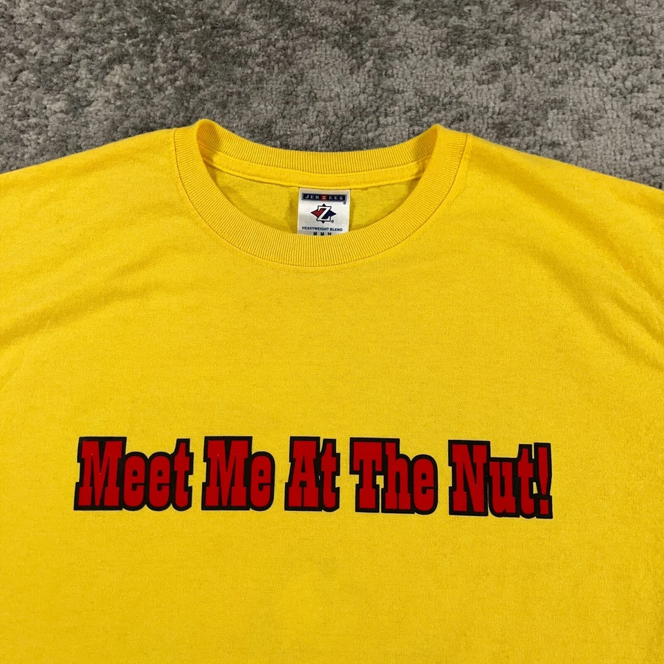 Vintage Texas Cafe Shirt Mens Medium Yellow Cowboy Prospector Graphic 90s Funny - Image 3 of 4