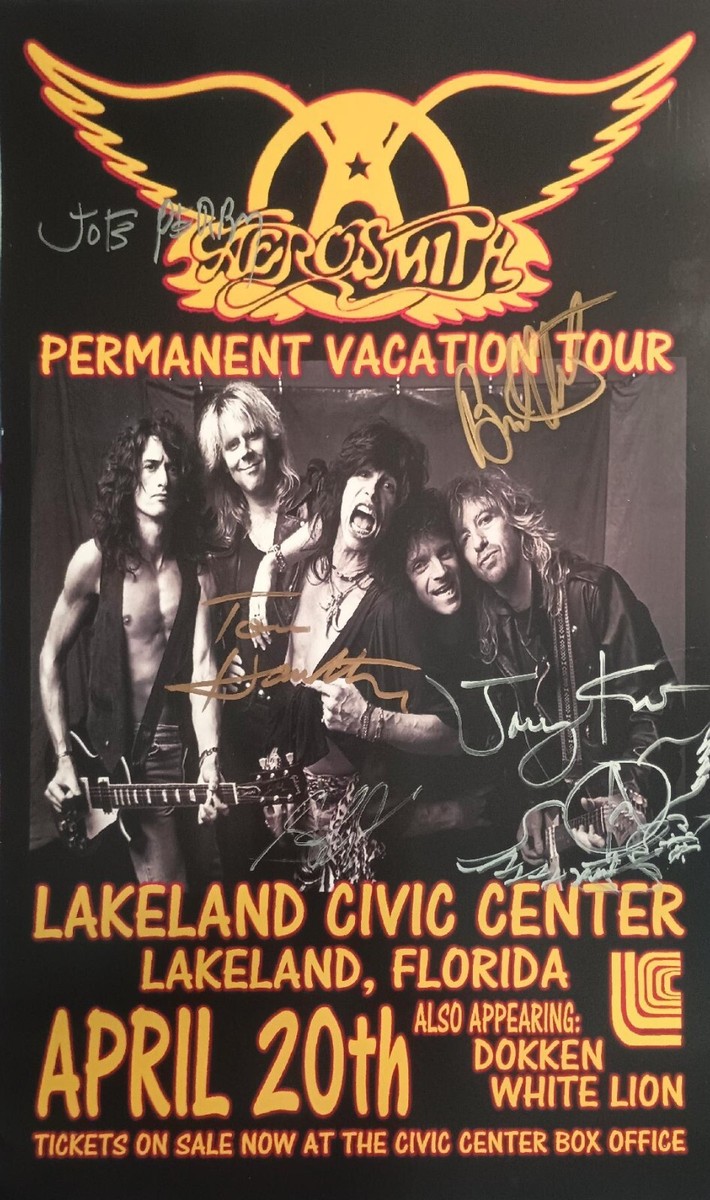 1988 AEROSMITH CONCERT POSTER WALL ART PRINT FACSIMILE SIGNED
