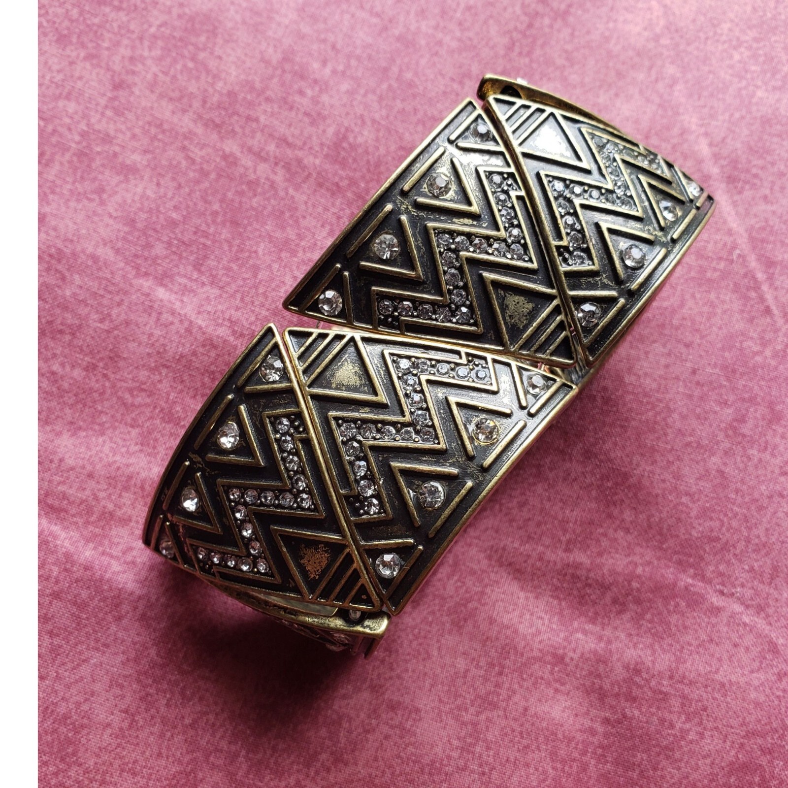 Tribal Geometric Triangle Pattern Rhinestone Stre… - image 4