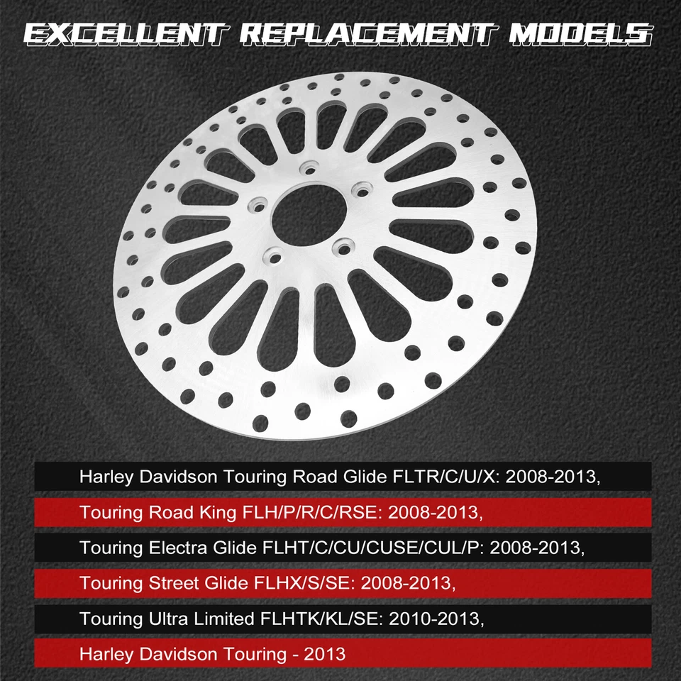 Harley Front Rotors 11.8 Set w/ Bolts for Touring Bagger Models 2008 Above  US - Image 4 of 4